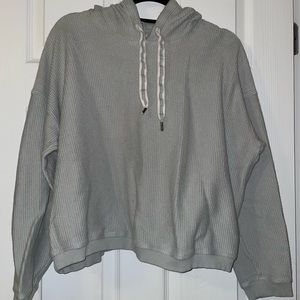 Ribbed Cropped Aerie Hoodie